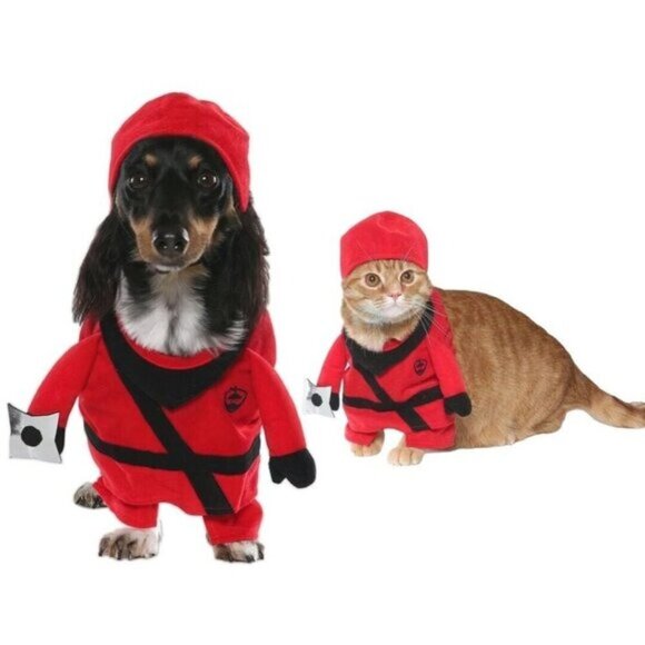 NEW Ninja Costume Pet Size Small Cat Dog (10-20 lbs) Halloween Vibrant Life Hat - Picture 1 of 6